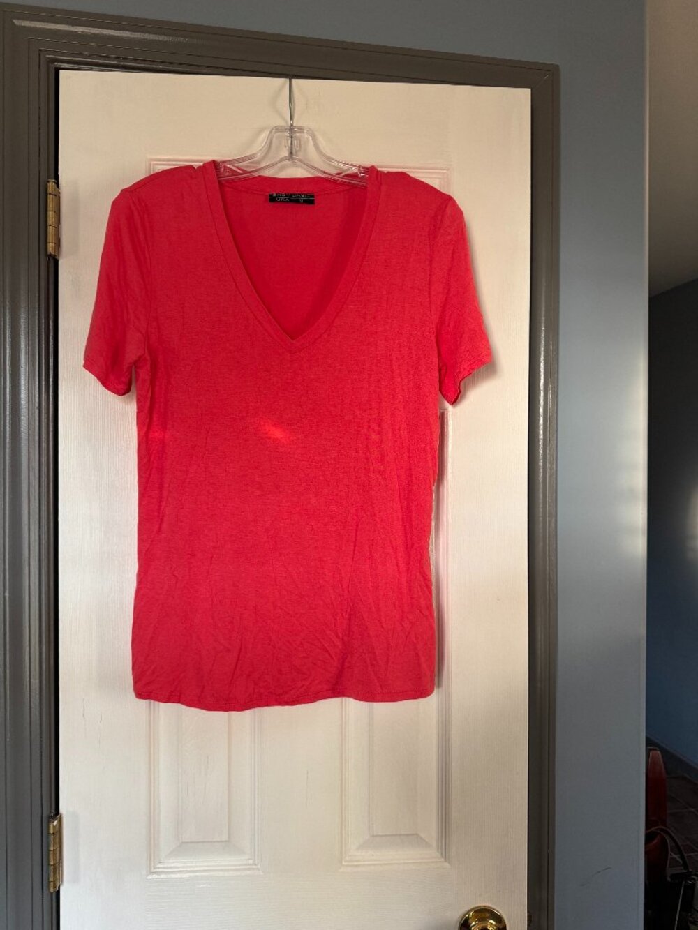 Women Shop Basic Size M Pink Solid Short Sleeve Top EUC
